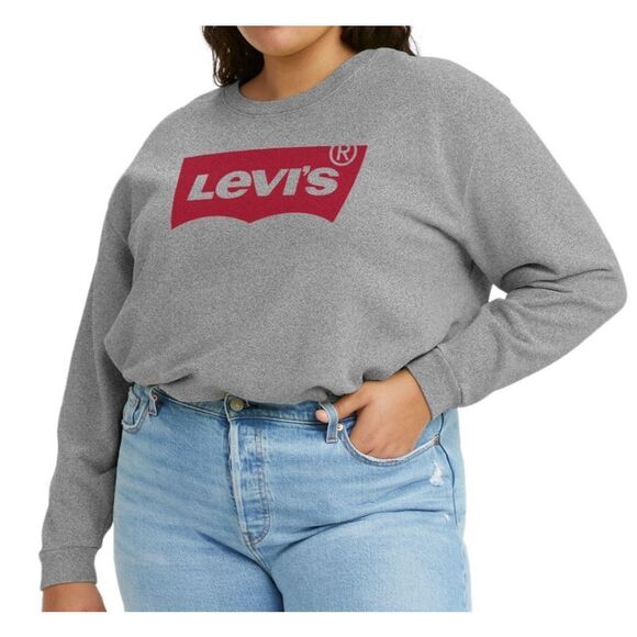 Levi's 869200003 Women's Plus Sz 2X Gray Heather Graphic Crewneck L/S Sweatshirt - Picture 9 of 9